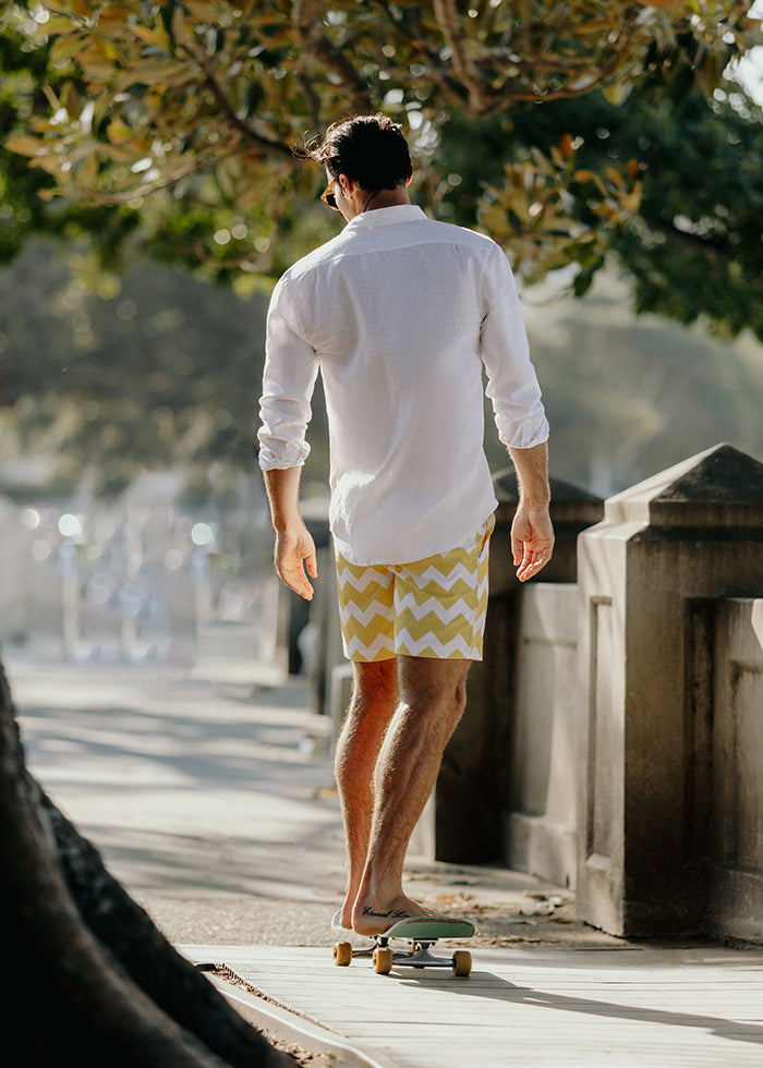 Men's White Linen Shirt