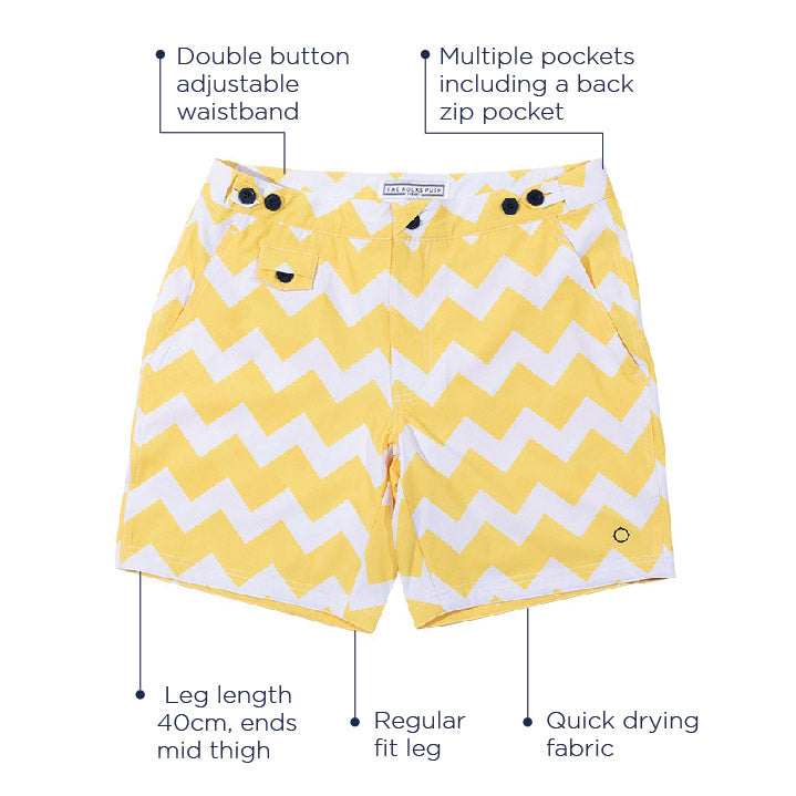 Tama Sardinia Chevron Mid Length Tailored Board Shorts