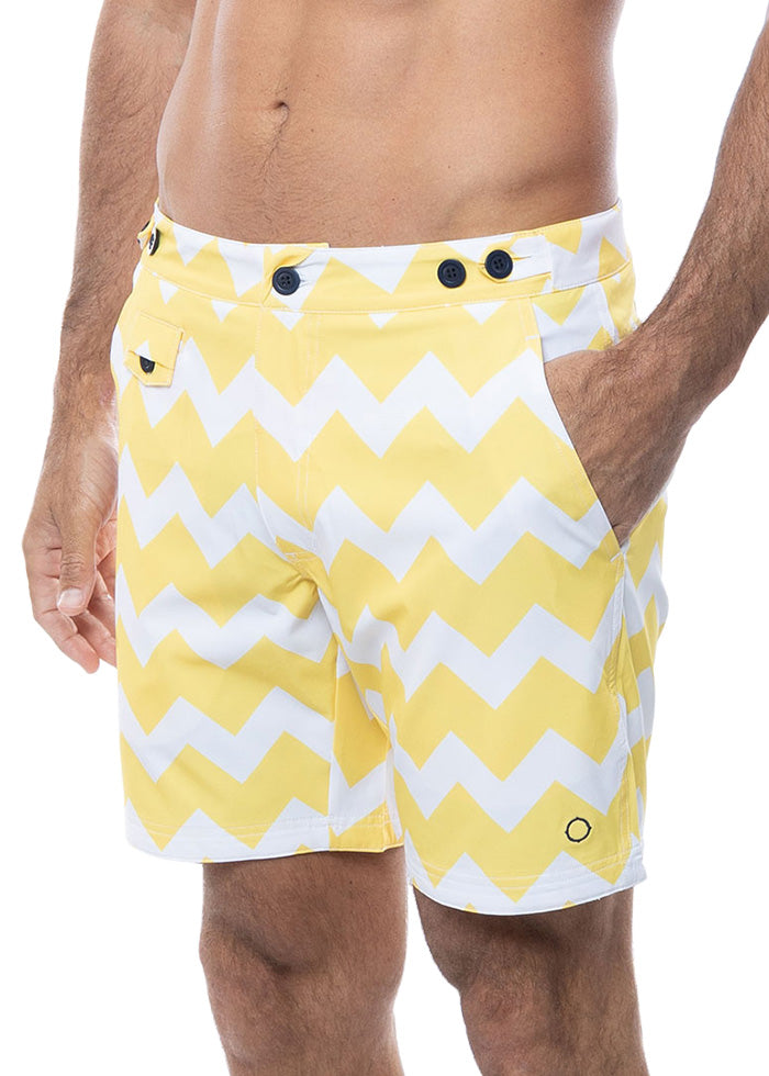 Tama Chevron Mid Length Tailored Board Shorts