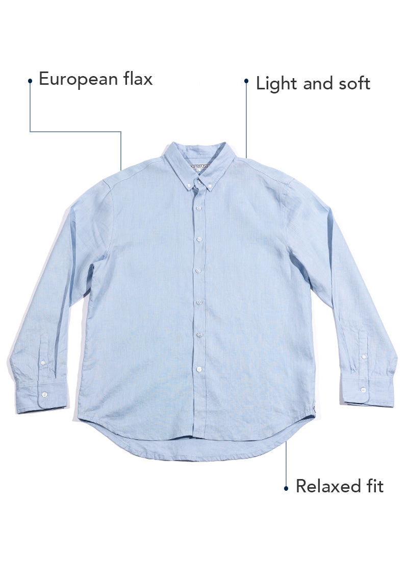 Men's Dusty Blue Linen Shirt