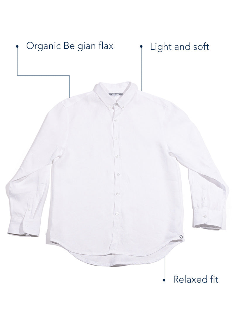 Boys' White Linen Shirt