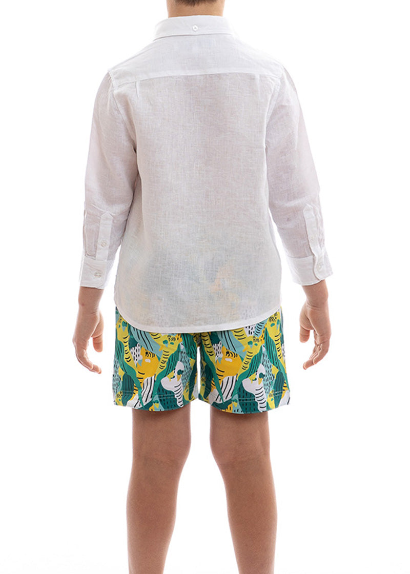 Boys' White Linen Shirt