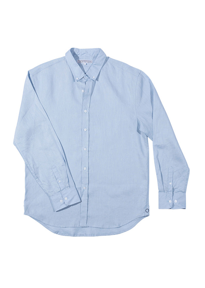 Men's Dusty Blue Linen Shirt