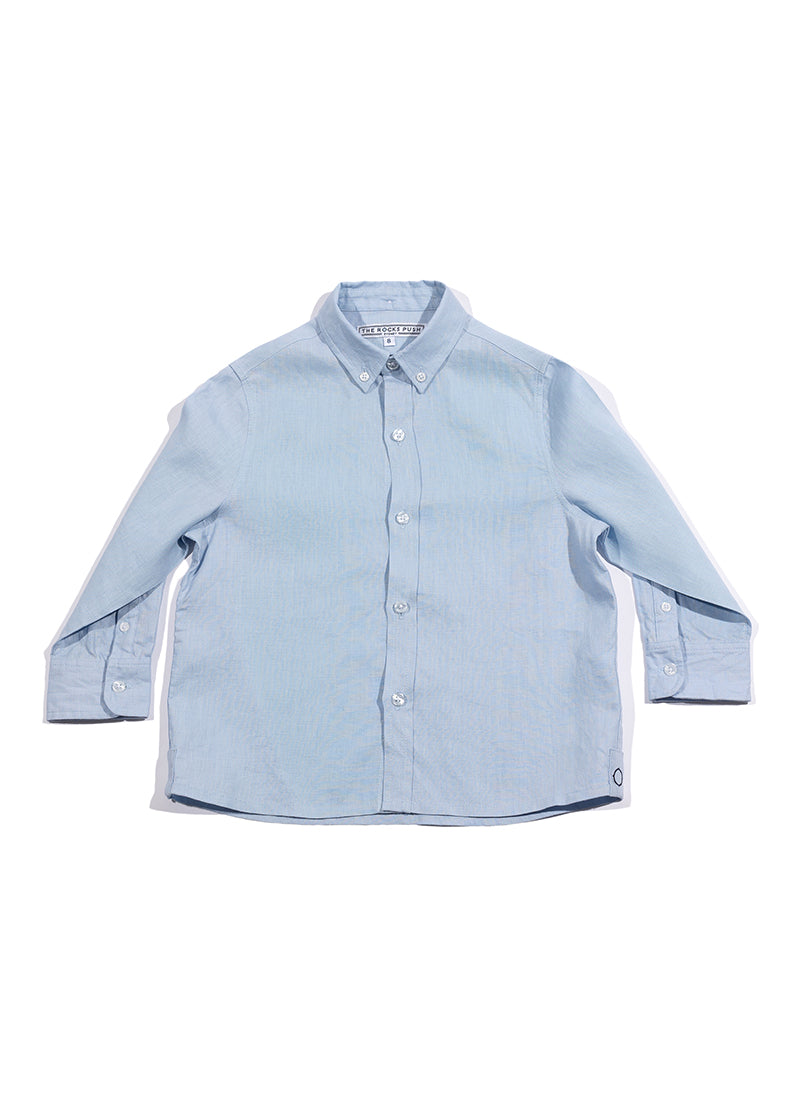 Boys' Dusty Blue Linen Shirt