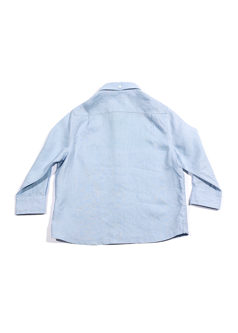 Boys' Dusty Blue Linen Shirt