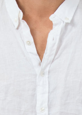 Men's White Linen Shirt