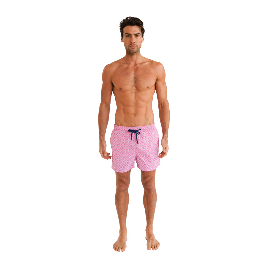 Balmoral Compass Pink Mid Length Men's Board Shorts